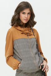 HOODED CHECK JACKET